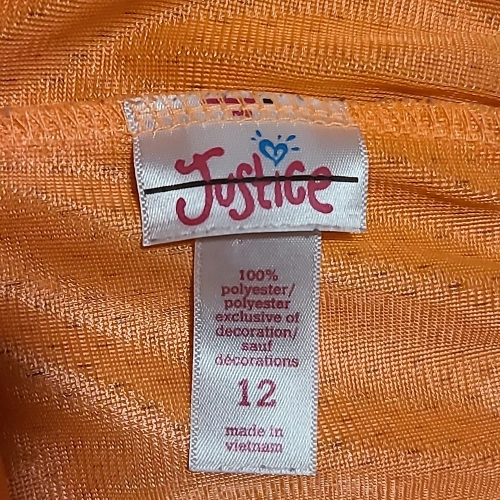 Justice Vibrant Orange and White Athletic Shorts - Girl's 12